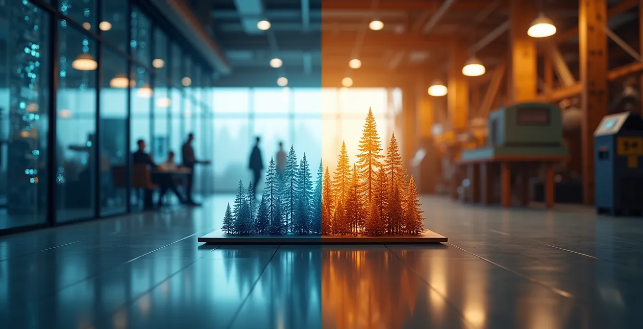 Comparaison visuelle entre une PME technologique de l'Ontario et une PME forestière de Colombie-Britannique