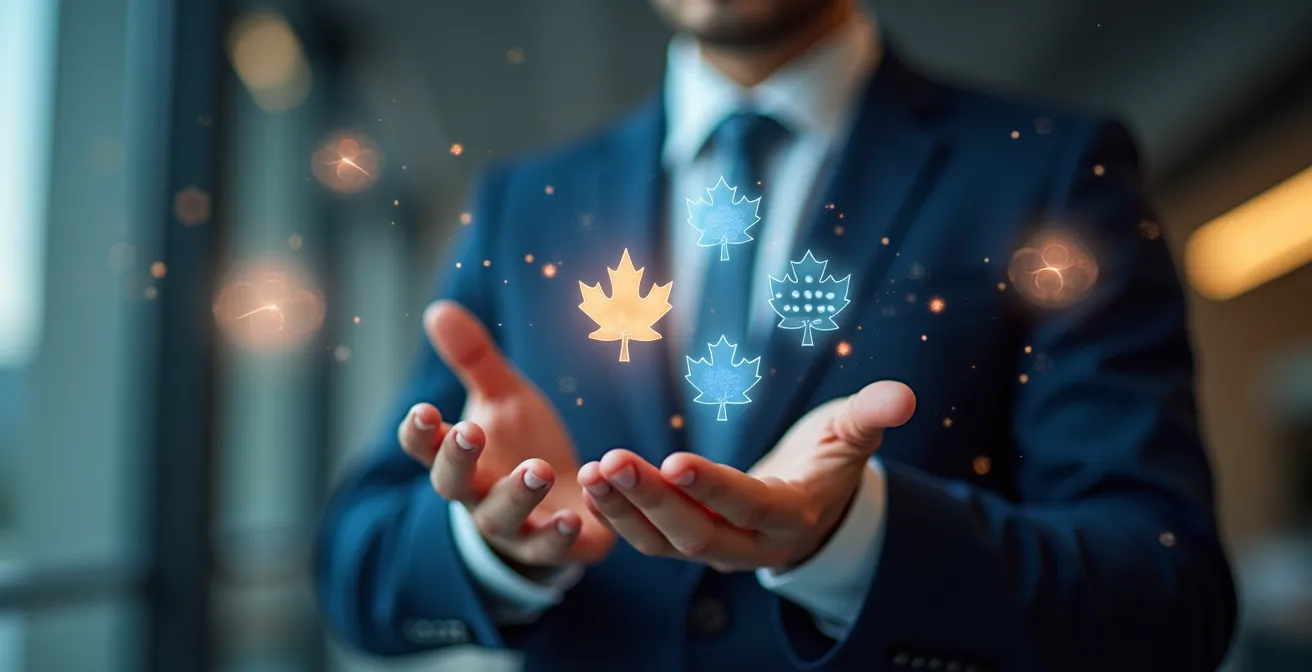 Interface moderne de logiciel de paie montrant la gestion automatisée des différences fiscales entre provinces canadiennes