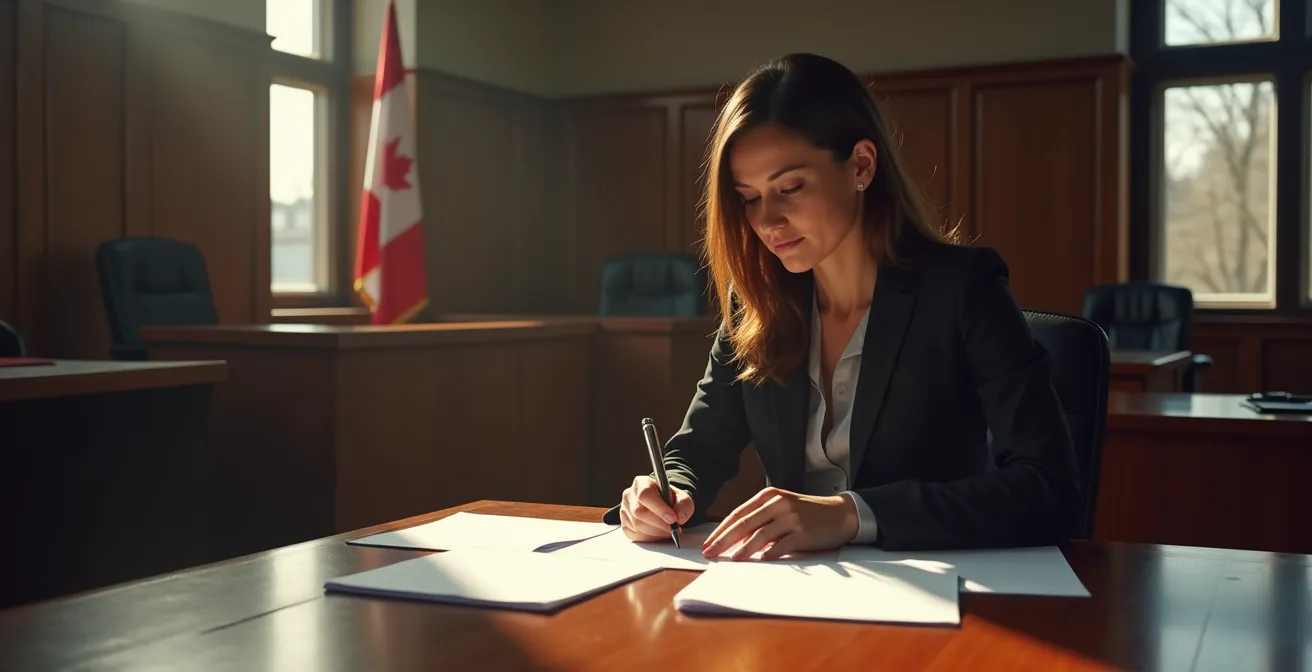 Salle d'audience moderne du Tribunal administratif du Québec avec architecture contemporaine