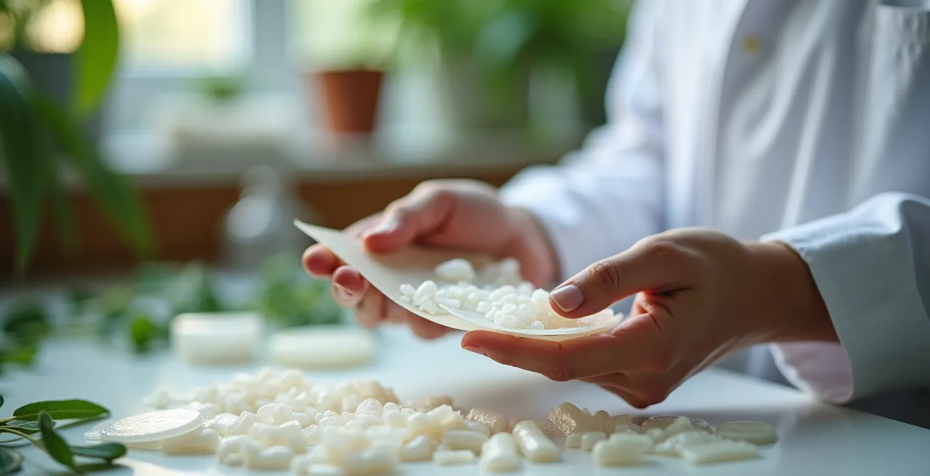 Produits biosourcés canadiens avec emballages durables dans un environnement naturel