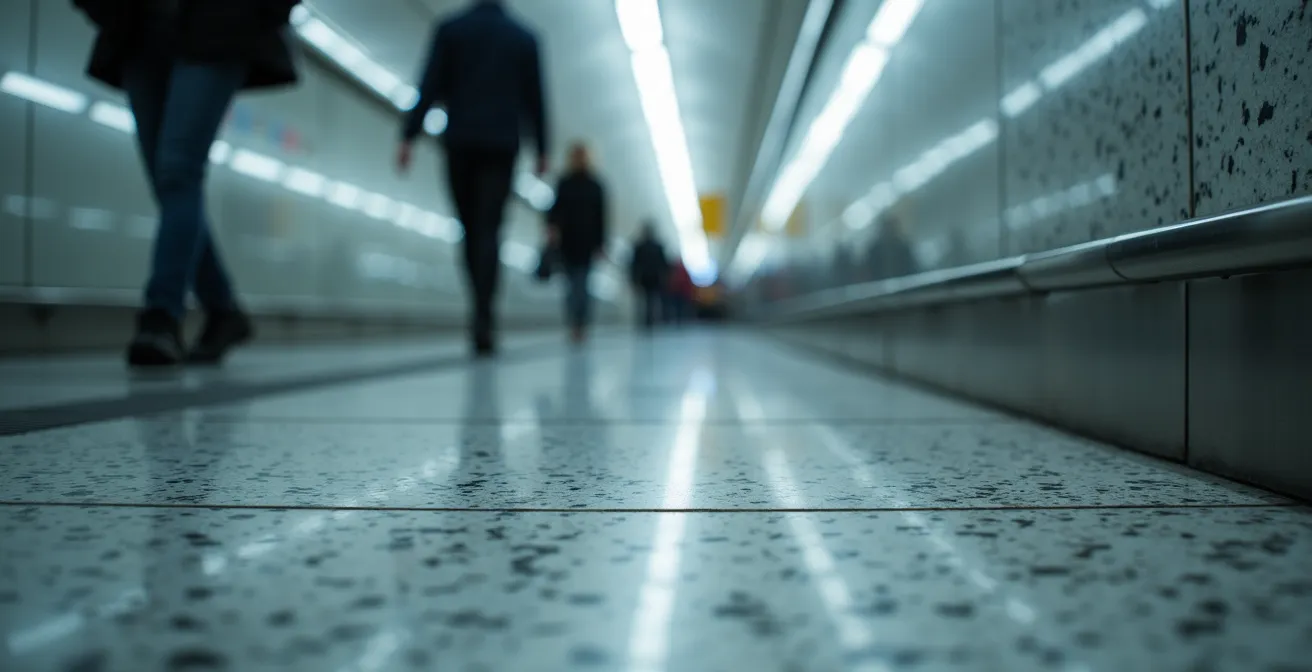 Vue du réseau souterrain PATH de Toronto avec ses corridors lumineux et ses connexions entre les tours de bureaux