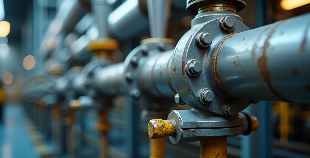 Installation industrielle moderne de capture du carbone avec tuyauterie complexe en Alberta